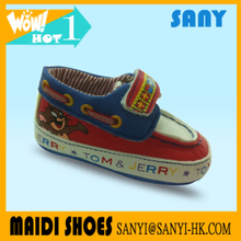 Stylish Cartoon Tom Red and Blue Soft Touch Velvet Prewalker Shoes