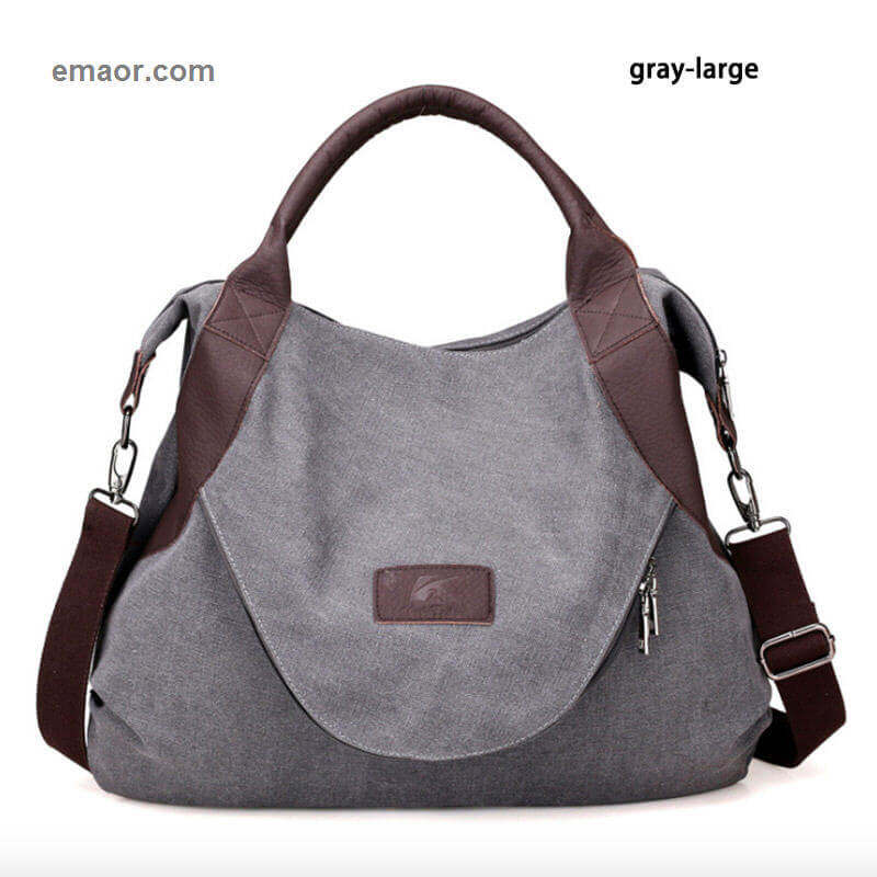 Brand Large Pocket Casual Tote Women's Handbag Shoulder Handbags Canvas Leather Capacity Bags For Women