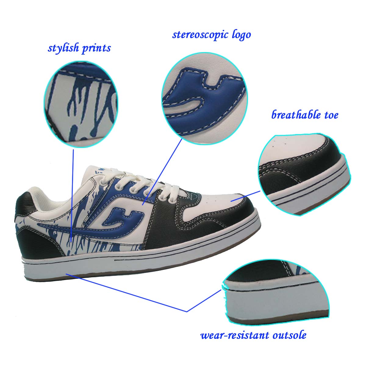 2018 men shoes Latest Product--Fashionable Men Lace Street skate Shoes with Flat Sole
