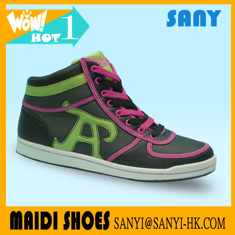 High Top New Stylish Black High Cut Casual Skate Women's Shoes 2018 Made in China
