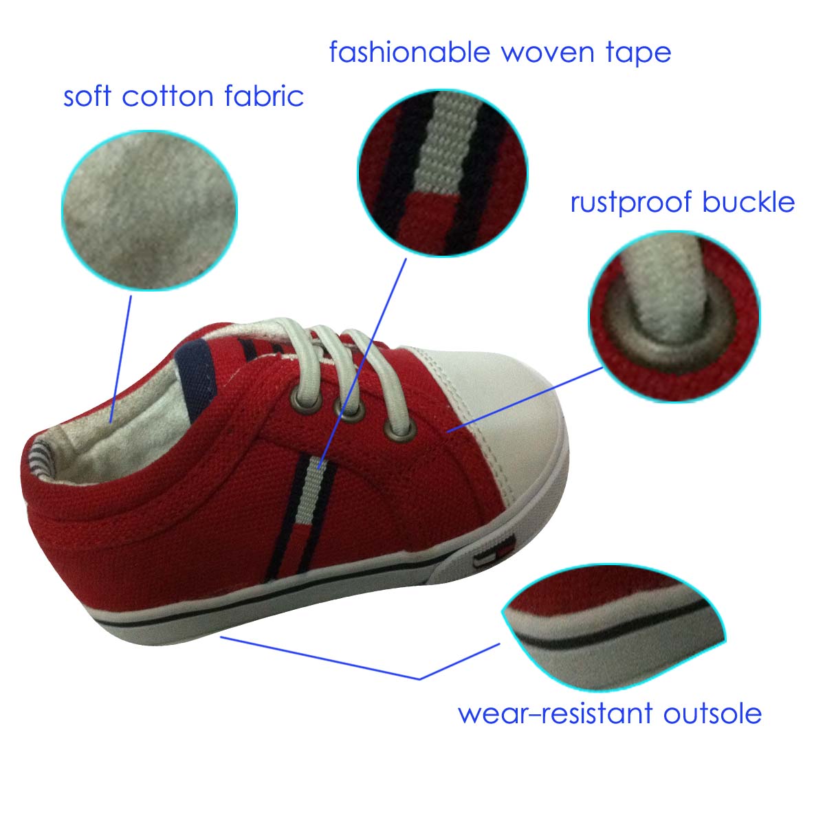 Stylish Comfortable Red Kid Lace up Casual shoes flat baby casual shoes kid canvas shoes