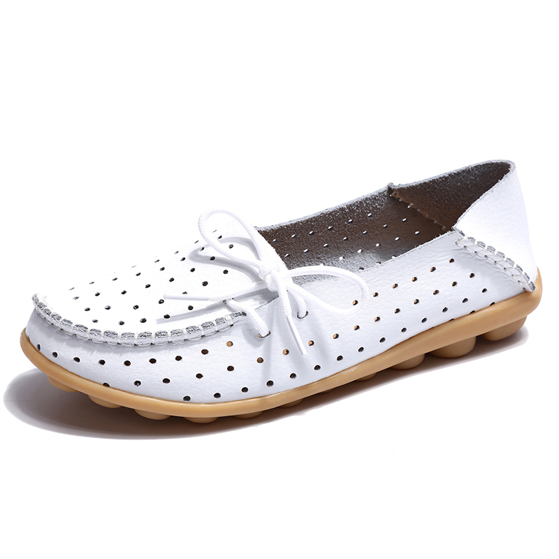 Free shipping Women Leather Mother Shoes flat loafers Women's Soft Leisure Shoes 