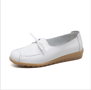 Women's fashion Flat PU Shoes Four seasons Casually collocation casual shoes leather peas shoes for lady