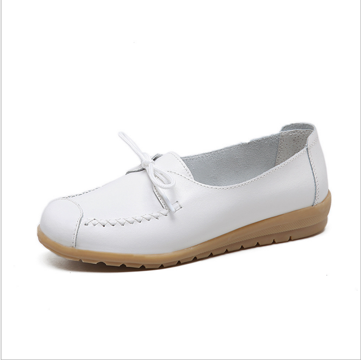 Women's fashion Flat PU Shoes Four seasons Casually collocation casual shoes leather peas shoes for lady