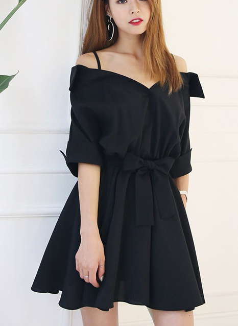 Women’s Spaghetti Strap Double Layered Mini Chiffon Dress plus size ladies casual dress Classic black sexy skirt