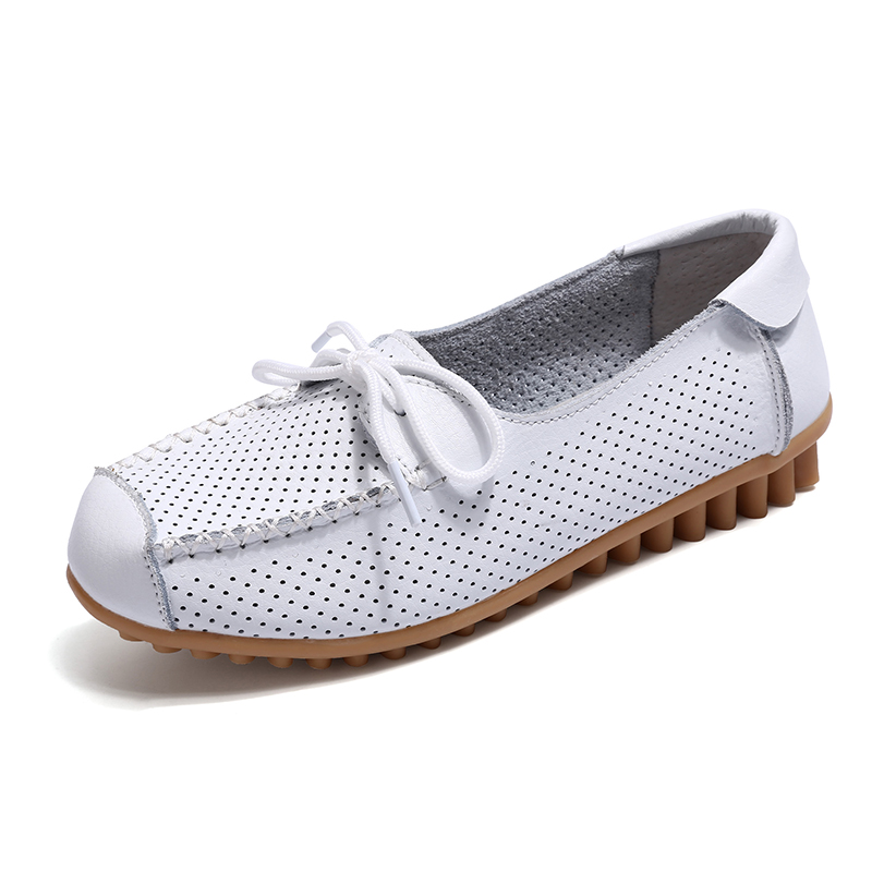 Small wholesale selling Women's Leather Slipper Loafers Flat Shoes Slip-On Mom shoes Nurse shoes online show 