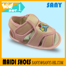 Latest Cute Pink Cartoon Canvas TPR Outsole Infant Sandal Shoes