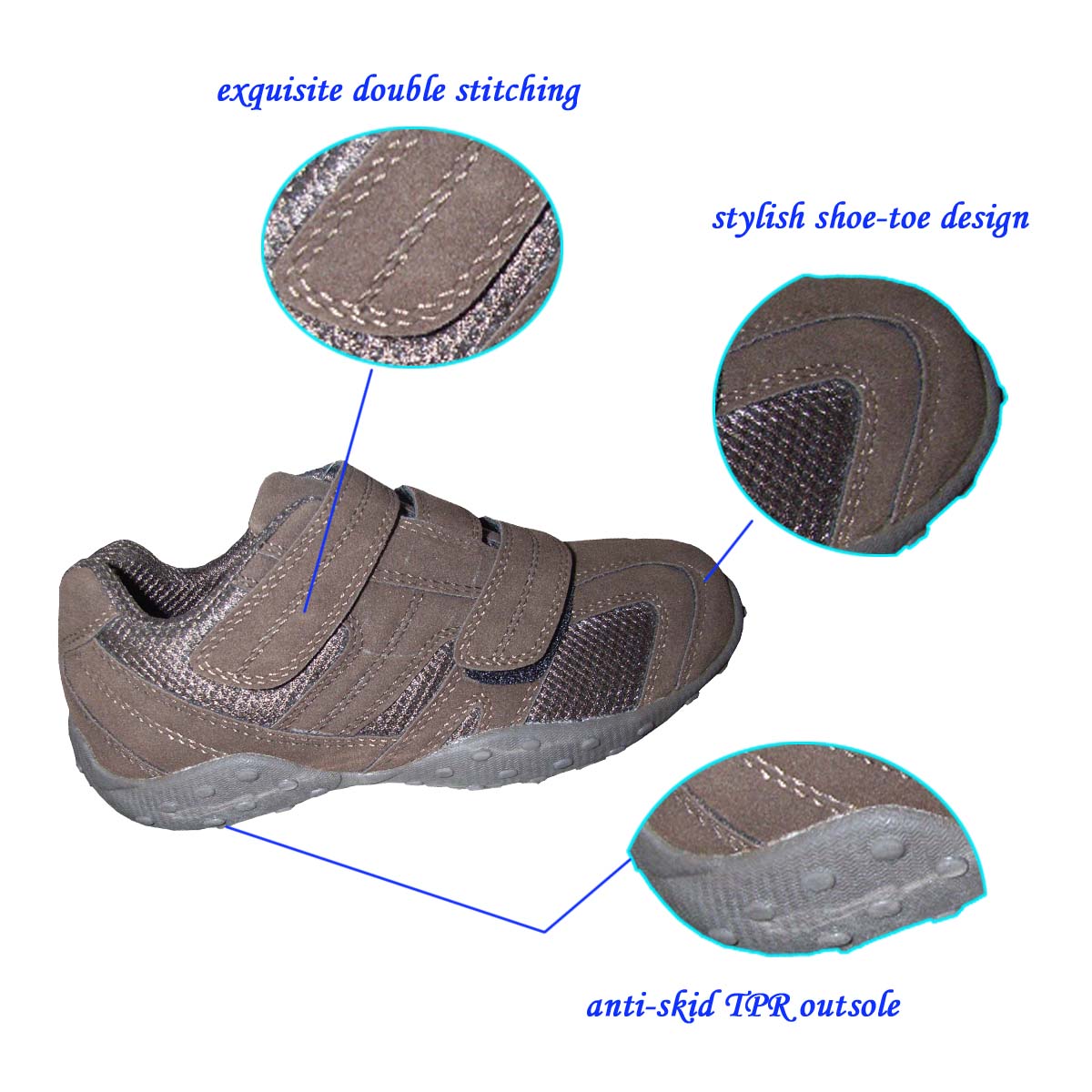 Stylish Breathable Sport Brown Mesh Boy Kid Shoes