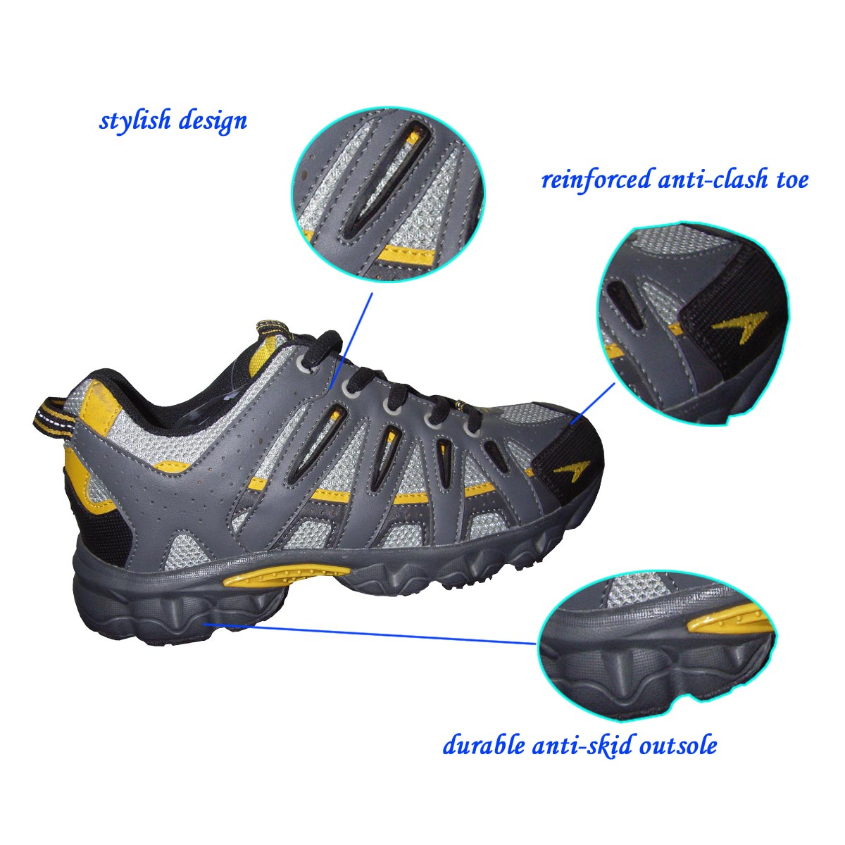 Stylish Chinese Exported Grey Mesh Running Shoes with Good Quality MD Outsole