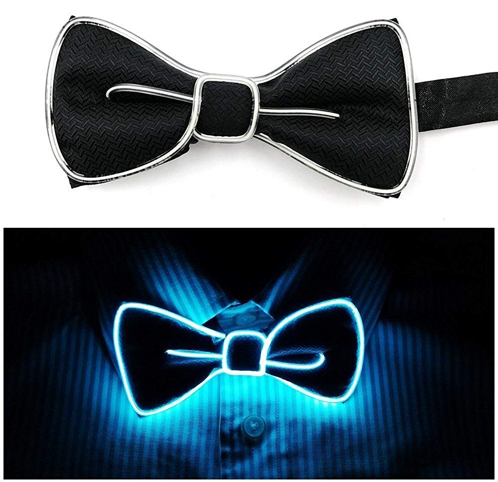 LED Light Up Bow Tie Perfect for Christmas Halloween New Years Music Festival Rave Party