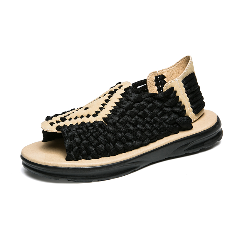 Handmade Women man Sandals 2018 Summer Sandals lovers Woven Shoes Open toe Flats Sandals for Women and man Braid Shoes