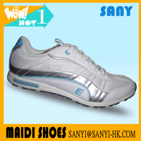 Newest Lady/Woman White Mesh&amp;PU good quality woman shoes with flat comfortable feature woman casual sport