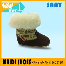 China Brand Name Warm Winter Fur And Wool Softsole Baby Boots