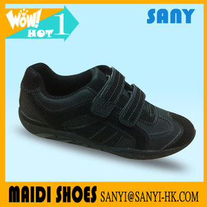 Hot Selling Dark Grey Strap Durable kid Casual Shoes of China with lowest price,PU upper,TPR outsle