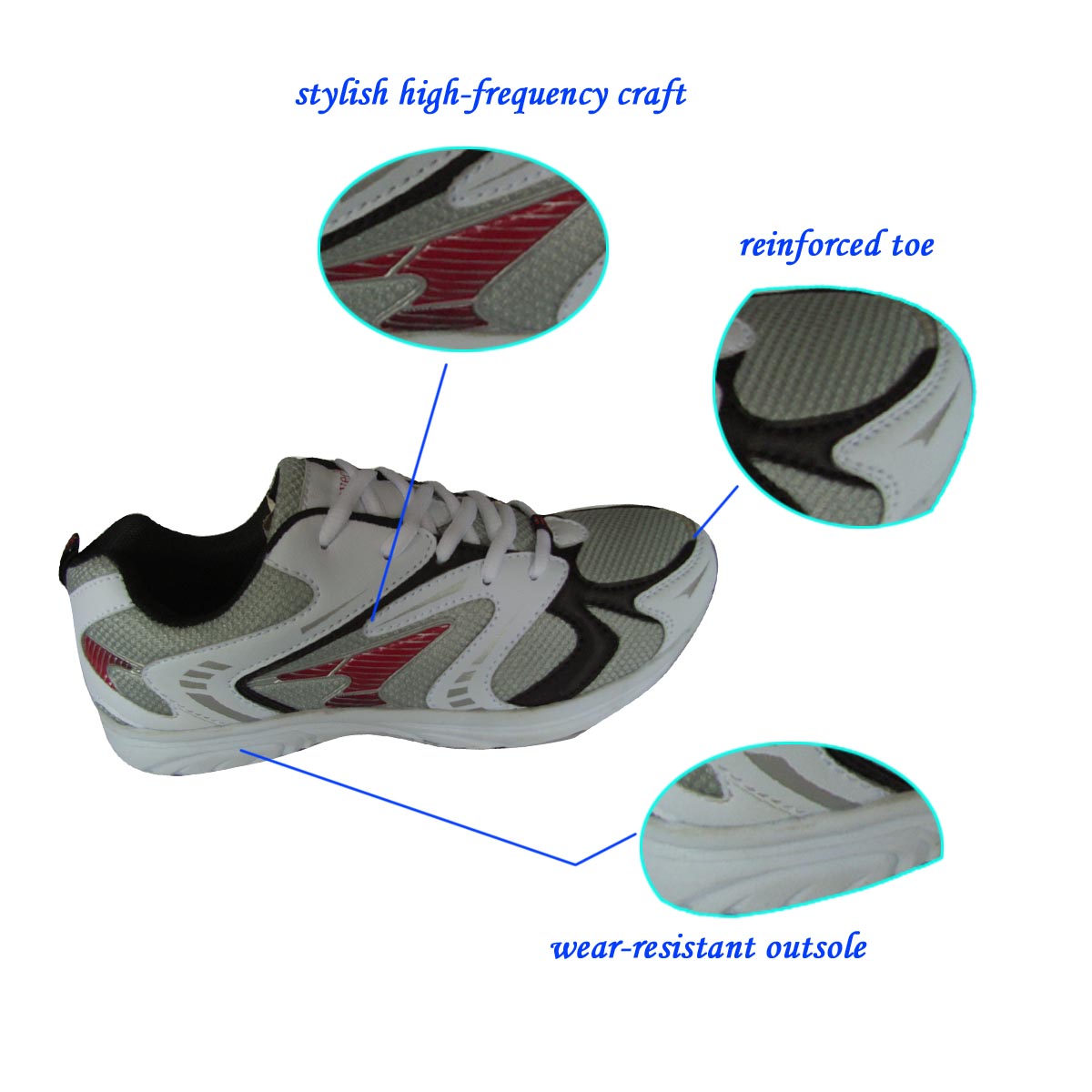 Wholesale 2018 Hottest Unisex Portable White Sport/Running Shoes with Wear-reistant Outsole