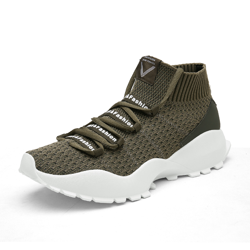 sneakers Outdoor Running shoes men Breathable air mesh Flat high top socks sports shoes trainers Fly Knitted Jogging Light Run Sport Shoes for men