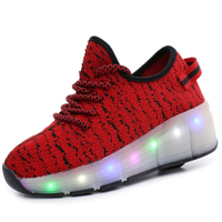 kids lighted shoes 2018 the new Recreational youth movement led lights shoes USB Charge Led sneakers