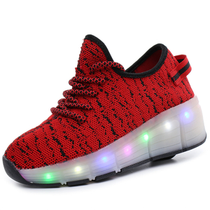 kids lighted shoes 2018 the new Recreational youth movement led lights shoes USB Charge Led sneakers