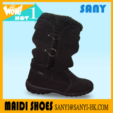 Hot Selling Style Ladies Winter Snow Warm Plush/ Fur Suede Boot with High Quality Durable Rubber Outsole from China
