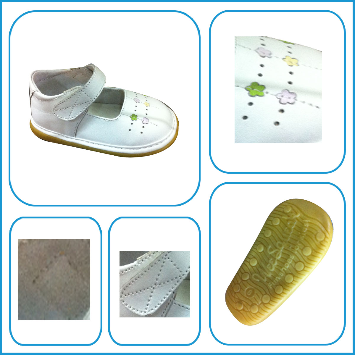 Stylish White Leather Prewalker Toddler Shoe With Hard Outsole Wholesale New Design Baby Shoes Genuine Leather Shoes Oxford