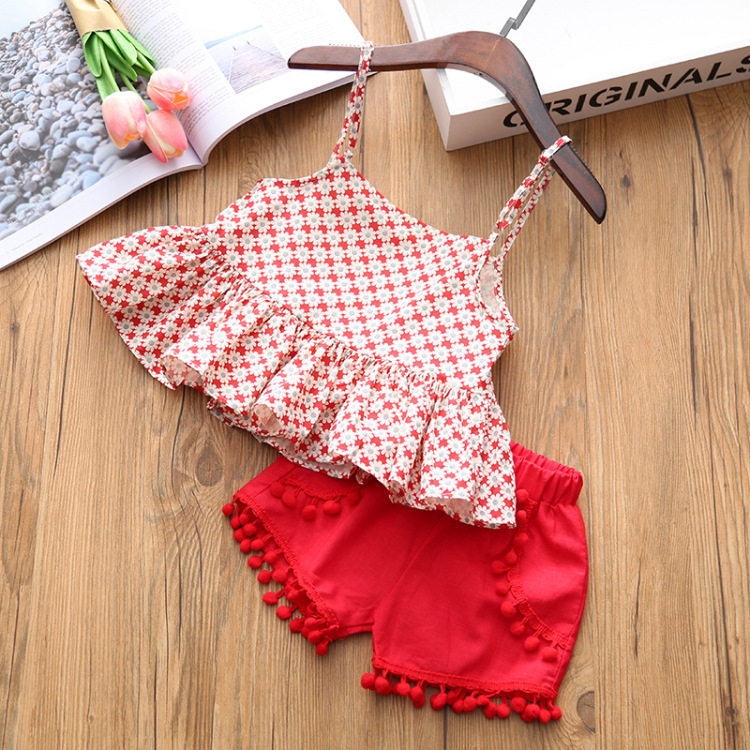 2018 Hot Summer cute Vest + Skirt Two-piece Toddler Girl Clothing Sets Children Fashion Girls Clothes Suit Baby Girl Clothes