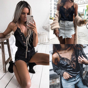  Womens Lace Sexy Vest Blouse Shirts Backless Sexy Tank Top Clothes for Womens 