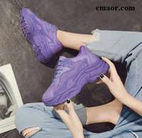 Women's Chunky Sneakers 2019 Fashion Women Platform Shoes Lace Up Pink Purple Vulcanize Shoes Womens Female Sport Shoes Torre Shoes