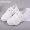 Shoes Women Fashion Summer Fly Woven Breathable Shallow Socks Shoes Woman Chunky Sneakers White Pink Thick Platform Casual Shoes 