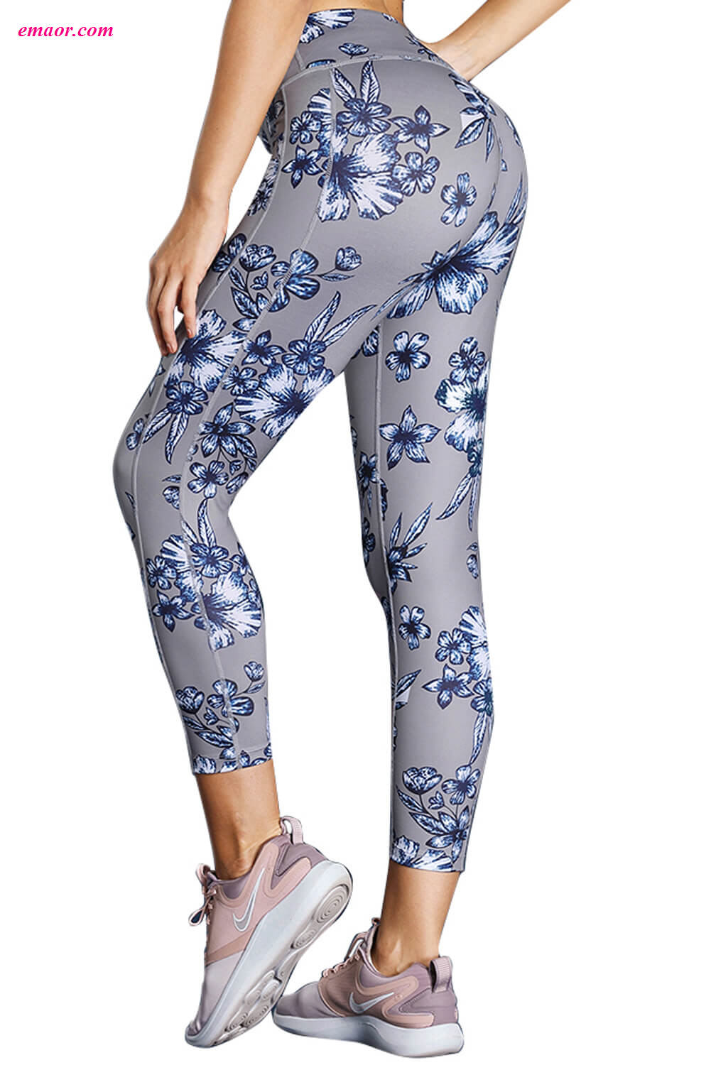 Hot High Waist Yoga Sport Leggings with Floral Print on Sale