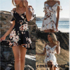 Dresses Sleeveless V-Neck White Beach Tank Mini Casual Women Party Sundress Floral Ruffle Chiffon Dresses