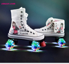 Roller Skates Canvas Shoes With Led Lighting PU Wheels Double Line Skates