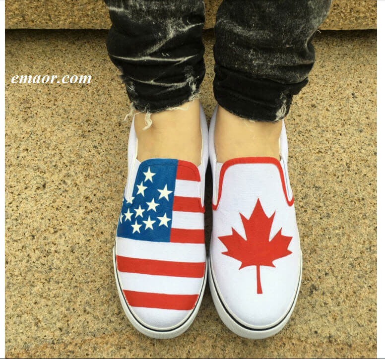 Betsy Ross Flag Shoes Low Top Sneakers Custom Design American Flag Canada Flag Shoes Men’s Slip