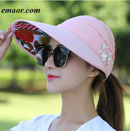 Sun Hats for Women Visors Fishing Fisher Beach Hats UV Protection Cap Black Casual Womens Summer Ponytail Wide Brim Hats