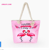 Hot Sale Handbag Ladies Flamingo Printed Casual Bag Women's Canvas Beach Bags 