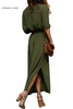 Green Velvet Dress Army Green Slit Maxi Shirt Dress with Sash Jingle Dress Dancers Joy Villa Dress