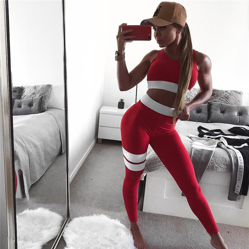 High Waist Sports Yoga Set Tracksuit Leggings Sports Suit Gym Sportswear Workout Patchwork Running Fitness Jogging Suit for Womens 