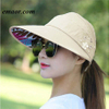 Sun Hats for Women Visors Fishing Fisher Beach Hats UV Protection Cap Black Casual Womens Summer Ponytail Wide Brim Hats