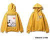 Hoodies Japanese Embroidery Funny Cat Wave Printed Fleece Hoodies 2019 Spring Japan Style Hip Hop Casual Sweatshirts Streetwear