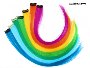 Human Hair Wigs Color Highlight Clips Clip 20 Inches Long Straight Hair Natural Wigs Toupee Hair Pieces for Women
