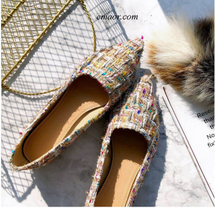 Flat Mules Shoes Cozy Weave Peas Boat Shoes Women's Designer Nurse Lazy Slip on Loafers Pointy Shallow Mocassin Femme Lady Multi-color Flat Oxfords Flat Mules Shoes
