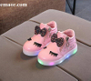Children Glowing Shoes New Fashion Princess Bow Girls Led Shoes Lovely Spring Autumn Cute Japan Girl Baby Sneakers Shoes