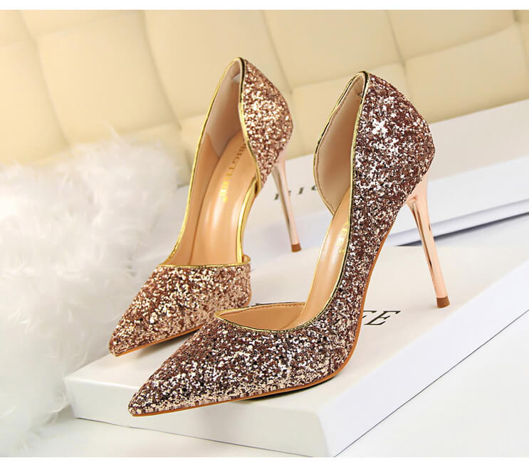 rose gold dress shoes low heel