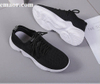 Shoes Women Fashion Summer Fly Woven Breathable Shallow Socks Shoes Woman Chunky Sneakers White Pink Thick Platform Casual Shoes 
