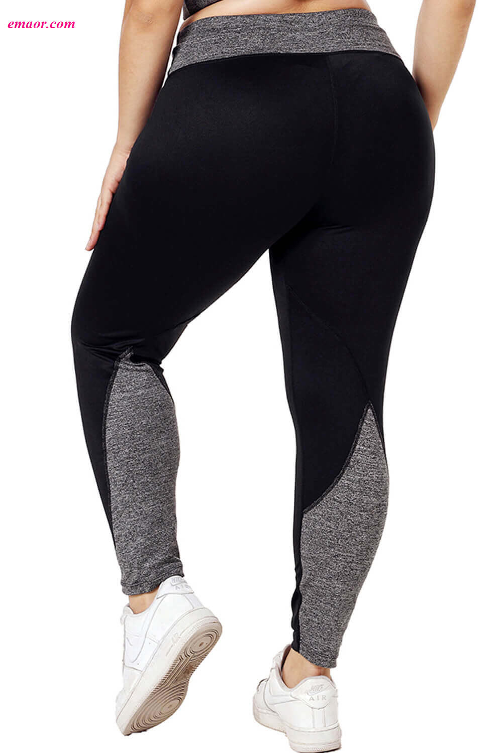 Hot Women‘s Heathered Splice Plus Size Girl’s Yoga Pants 