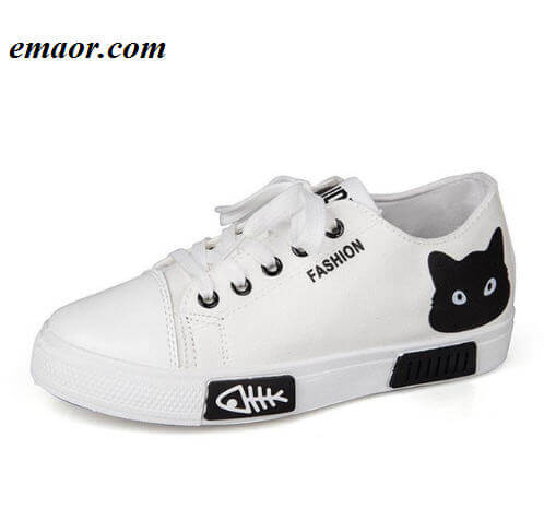 Women Canvas Shoes Casual New Cartoon Cat Fashion Summer Autumn Comfortable Breathable Flats Shoes