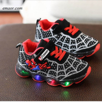 Spideman LED Season Boots Children Shoes Baby Kids Sandals Luminous Childr Sneaker Cartoon with Light Up Footwear LED Shoes