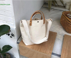 Canvas Totes Cheap Shopping Bags with Zipper Reusable Large Canvas Shopping Bags Foldable Shoulder Bags