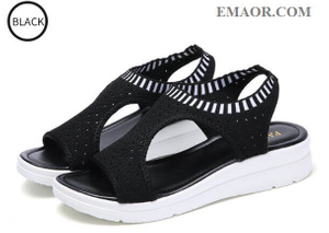 Sandals Women 2019 New Female Shoes Woman Summer Wedge Comfortable Sandals Ladies Slip-on Flat Sandals Women Sandalias