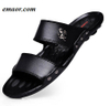 Mens Sandals Slippers Casual Famous Brand Summer Beach Outdoor Non-Slip Leather Mens Flip Flops 