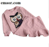 Girls Clothes Set New Fashion Spring Cotton Litter Girl Cute Clothing Suit For Girl Long Sleeve Embroidery Owl&ball Sweatshirt + Skirt